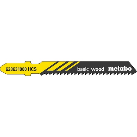 Metabo JIGSAW BLADE -HCS 2 12 tpi  Hardwood, softwood, chip-board, block-board, 7-9 in., plastics, PK5 623631000